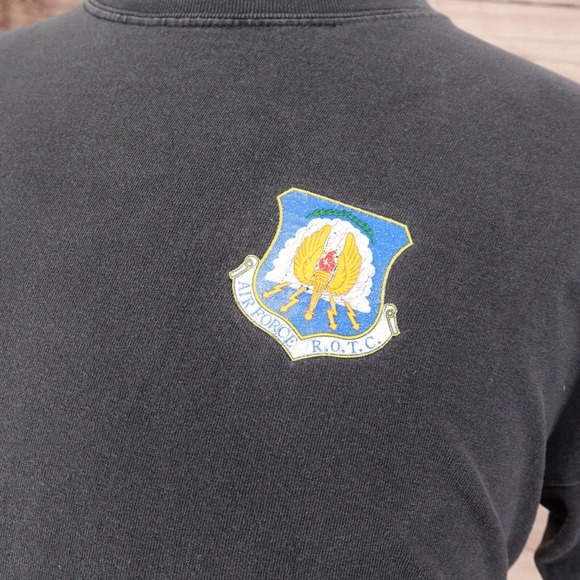 VINTAGE AIR FORCE ROTC FADED BLACK MILITARY T-SHIRT SZ L - Picture 2 of 9